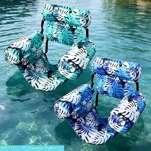 Inflatable floating water hammock with backrest—pool float lounger suitable for outdoor pools, beaches, and lakes; a comfortable spot for water play and relaxation, essential for summer water parties.