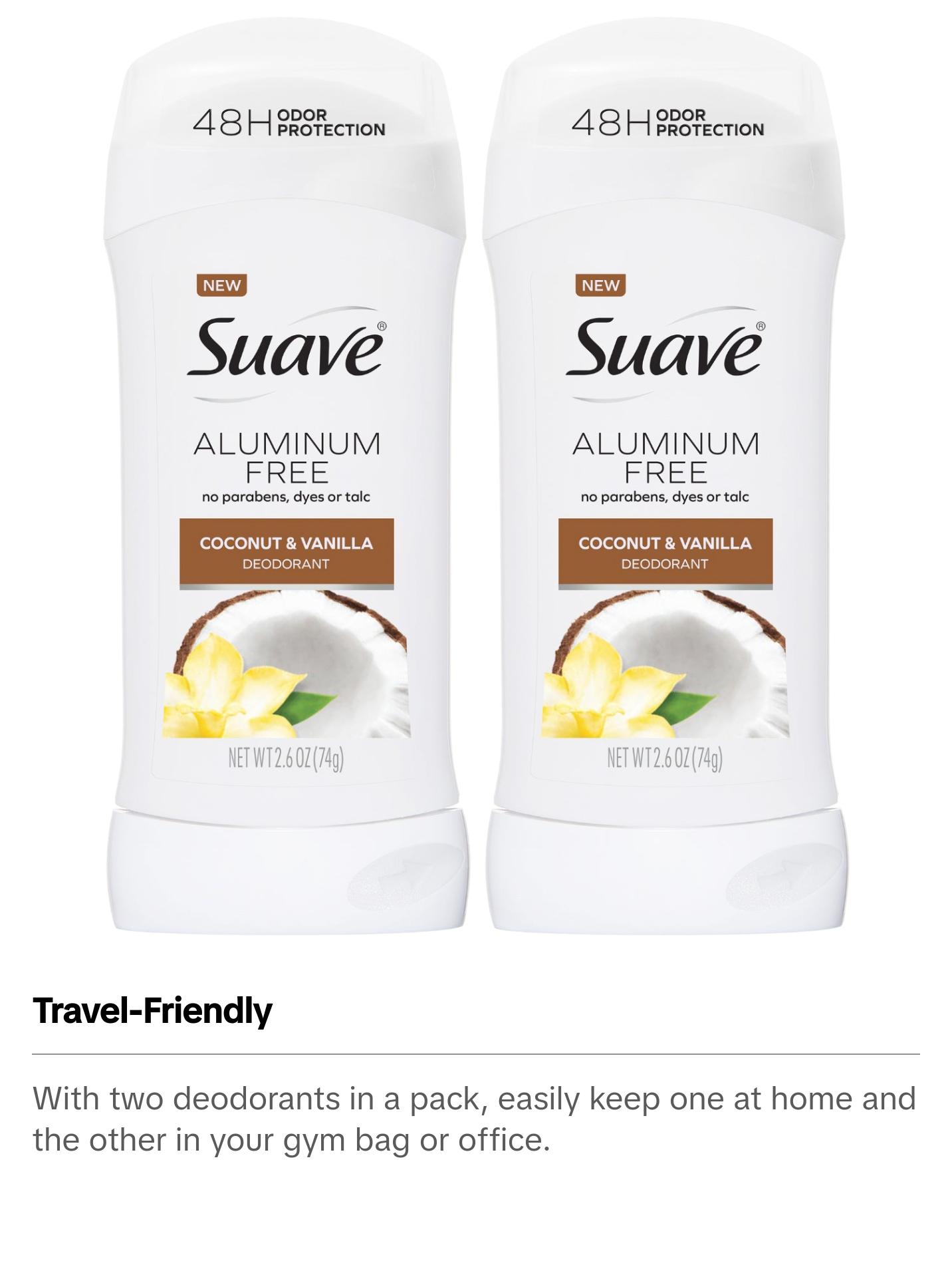 Coconut & Vanilla Aluminium Free Deodorant Sticks 2-Pack Springtok Body Care Fragrance Scent Comfort Scented Aroma Cosmetic