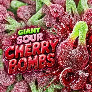 LOADED Cherrys Slushie Swedish Sour Blasted Candy Big Cherries 4oz - RAFFA - Curated Pick & Mix with Sour Cherries