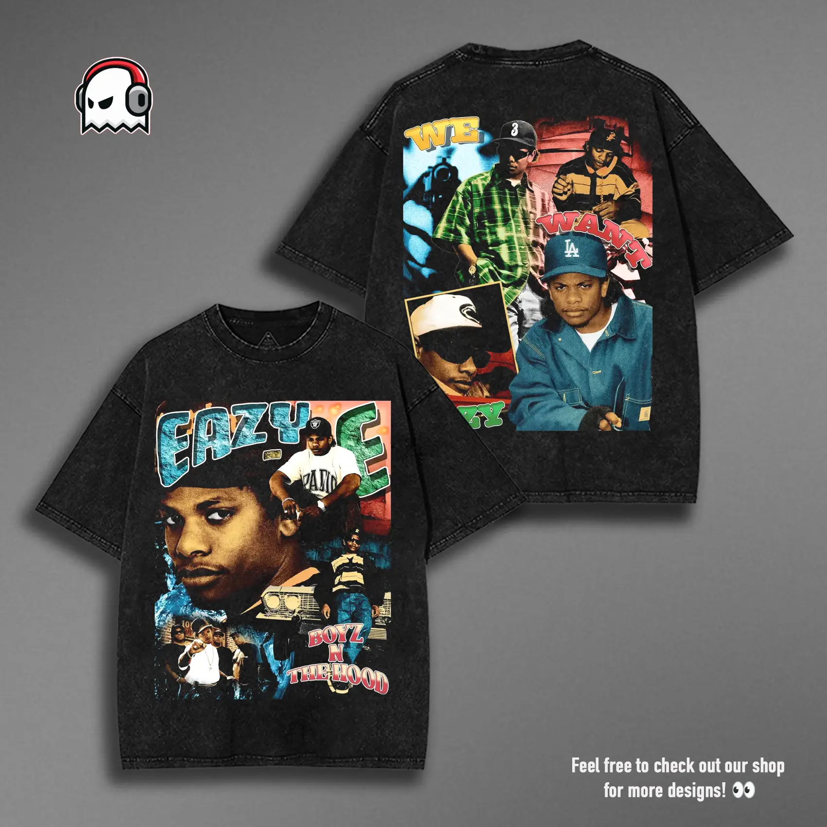Vintage Rapper EAZY-E Washed Shirt, Legendary Rapper T-Shirt, Gift For Fan, For Men, For Women, Full Size, Full Color