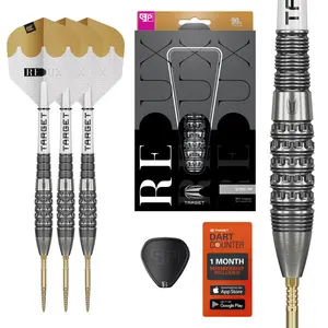 Target Darts Redux 90% Tungsten Swiss Point Steel Tip Dart Set (Barrel 01/02/03), 22G/23G/24G/25G/26G | Pro Ultra No.6 Flights & Pro Grip Tag Shafts, DX Points Gold & SP Tool Included