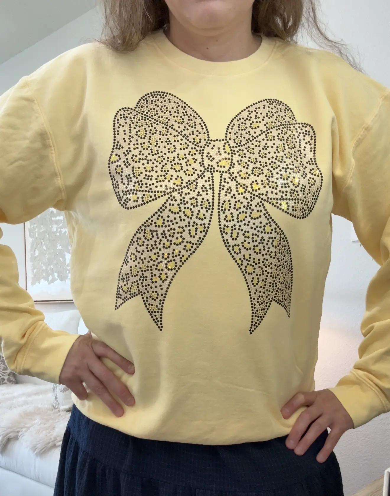 Spangle Crewneck Sweatshirt Soft Everyday Polyester Hoodie Hoodie