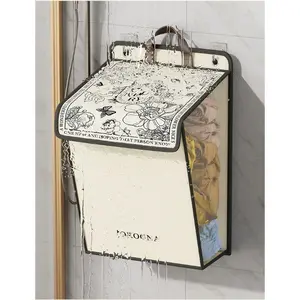 Collapsible Wall-Mounted Laundry Hamper with Lid - Large Capacity Hanging Dirty Clothes Basket for Bathroom, Dorm & Small Spaces
