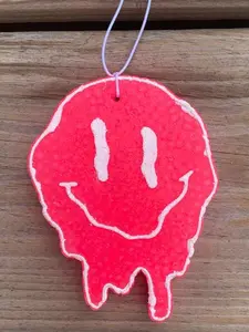 Drippy Smiley Face Freshie - Handmade Custom Scented Car & Room Freshener with Long-Lasting Fragrance & Customizable Design Options