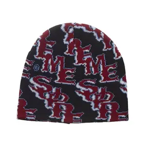 Supreme Slanted Gothic Outline Beanie Black