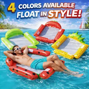 Fruit-Themed Inflatable Pool Hammock - Summer Floating Lounge Chair for Adults with Free Hand Pump