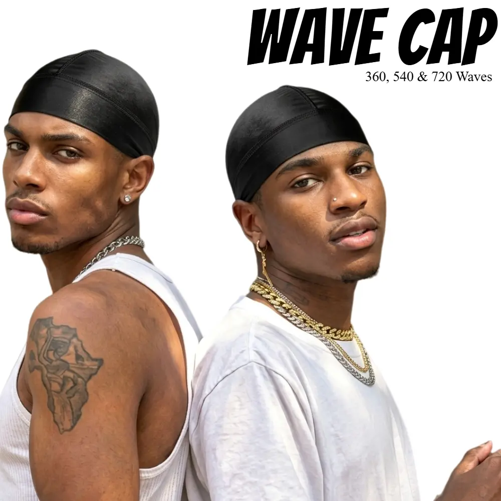 Silky Wave Cap Non Slip Durag for 360 540 720 Waves Perfect Compression Sleeping Beanie No Lines, Wave Caps, Wide-Band Edge