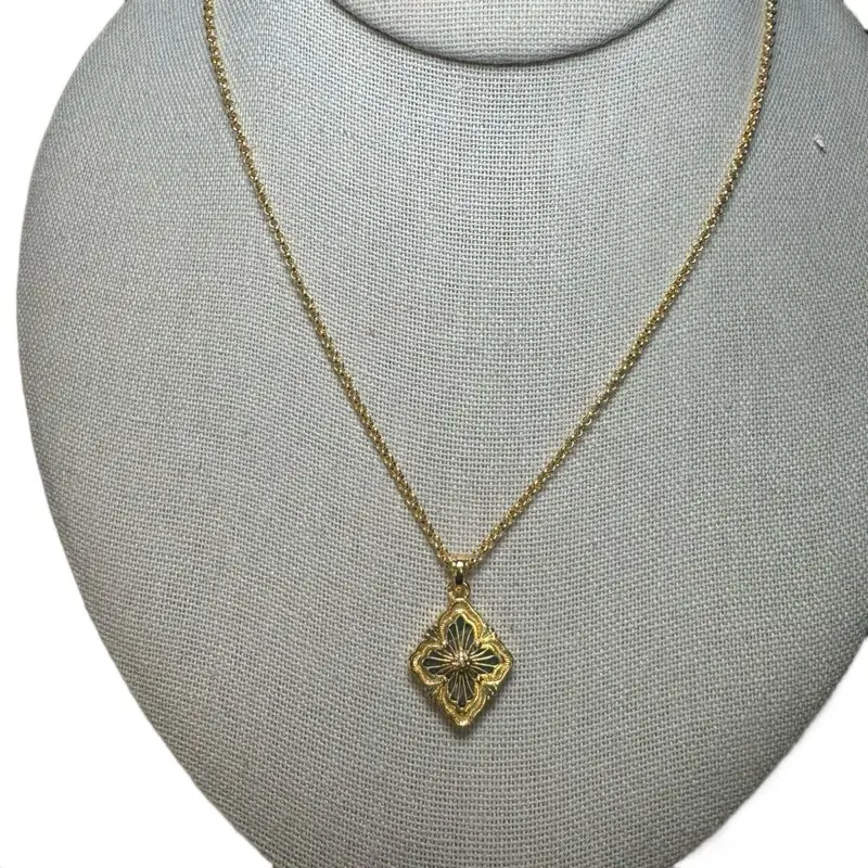 Sterling silver gold plated double sided CZ Necklace for women