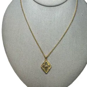 Sterling silver gold plated double sided CZ Necklace for women