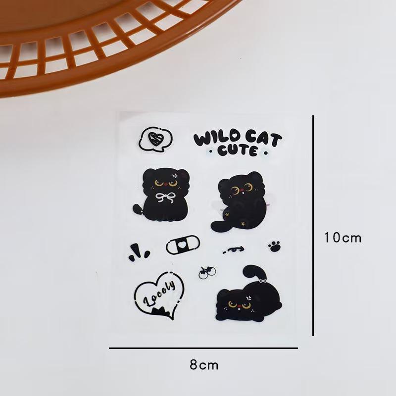 4 Sheets / Over 50 Stickers Little Black Cat Journal Stickers Waterproof PET 10cm x 8cm DIY Decorative for Water Cups Phone Cases Hello Cute Gifts for Girls Teens Great for BFFs, Lovers & Kids' Valentine Exchanges scrapbook supplies