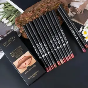 Easy Coloring Lip Liner Pencil Set, 12pcs/box Matte Lip Liners, Long-Lasting Matte Lipliner for All Occasions, Lip Makeup Cosmetic Kit, Lip Product