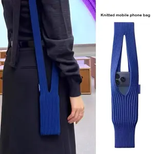 Fashion Knitted Phone Storage Bag, Lightweight Protective Case Compatible with Multiple Devices, Ideal for Outdoor Adventure Travel Camping, Portable Shoulder Bag