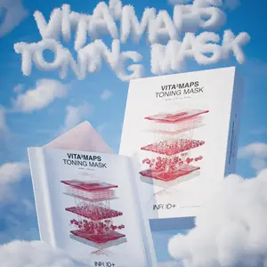 INFODPLUS VITA³MAPS TONING MASK - Lightweight Sheet Mask for Deep Hydration & Improved Skin Texture with Galactomyces Ferment Filtrate & Niacinamide - Hydrate