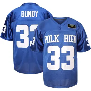 33 Al Bundy jersey, Polk High football jerseys, blue sports shirt men's 90s hip hop clothing party s-xxxl