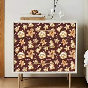 Christmas Gingerbread House Wallpaper, 45x300cm Wall Decor for Bedroom Living Room Kitchen Cabinets, Home Decoration Paper