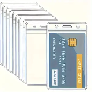 10pcs Dual-Sided Transparent Folders, ID Card Holders, Durable Badge Protectors, Ideal for Hospitals, Employees, Access Control Cards