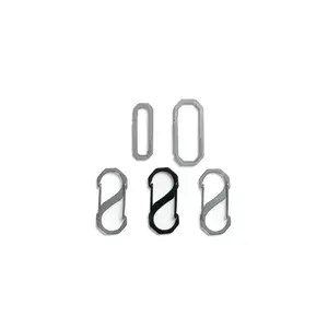 OMNI Ti-Al Carabiner Set,DADONEX Titanium Aluminum Carabiner Set, 5-Piece Modular EDC Key Organizer with 2 Ti Clips + 3 Al S-biners, 100% Rust Proof Heavy Duty Geometric Gear Clip for Camping Hiking