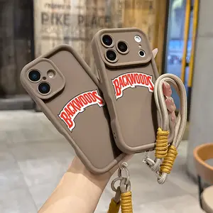 Fashion Backwoods Phone Case for iPhone 17 16e 16 15 14 13 12 11 Mini Pro Max Air X XR Xsmax 8 7 Plus, Anti-Fall Soft Tpu Back Cover with Lanyard