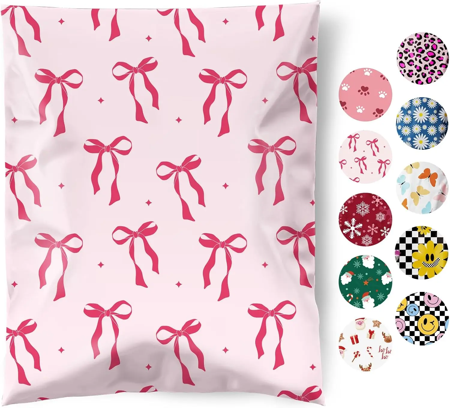 Poly Mailers 10x13" 50pcs,Cute Shipping Bags for Clothes,Pink Bows | Self Adhesive Mailing Shipping Envelopes,Waterproof Mailers Poly Bags,Colorful Packaging Bags for Business,Boutique&Online