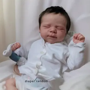 A complete set for the baby 3D Painted Skin Visible Veins 48cm Soft Touch Fabric Body Soft Silicone 19inch Sleeping Newborn Baby Doll Toy for Girls Realistic Gift for Halloween and Christmas