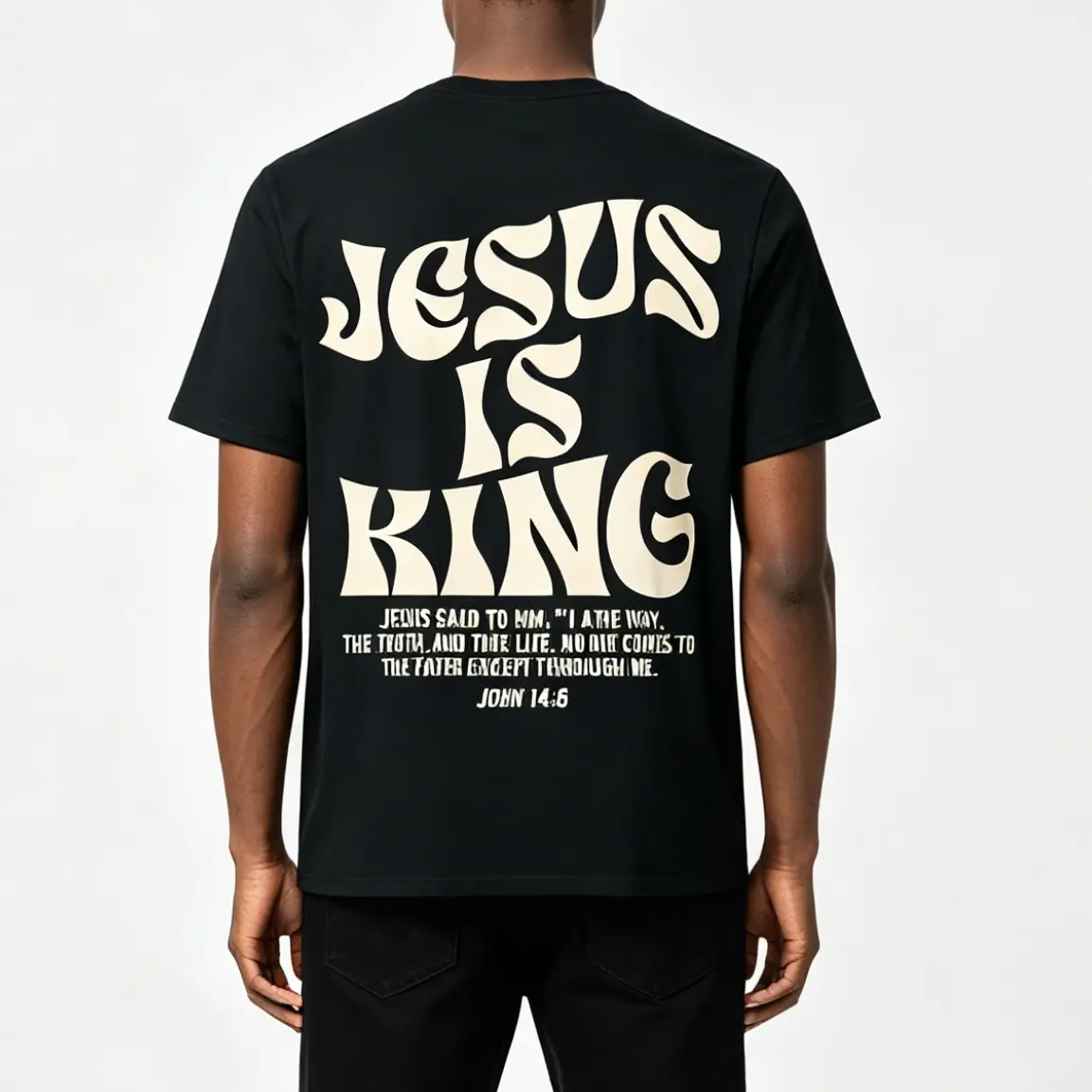 Jesus Is King Bible Verse John 14:6 Christian (on front)God Religious T-Shirt for adult  graphic Tees shirts funny vintage fashion Short Sleeve tops vacation outfits clothing