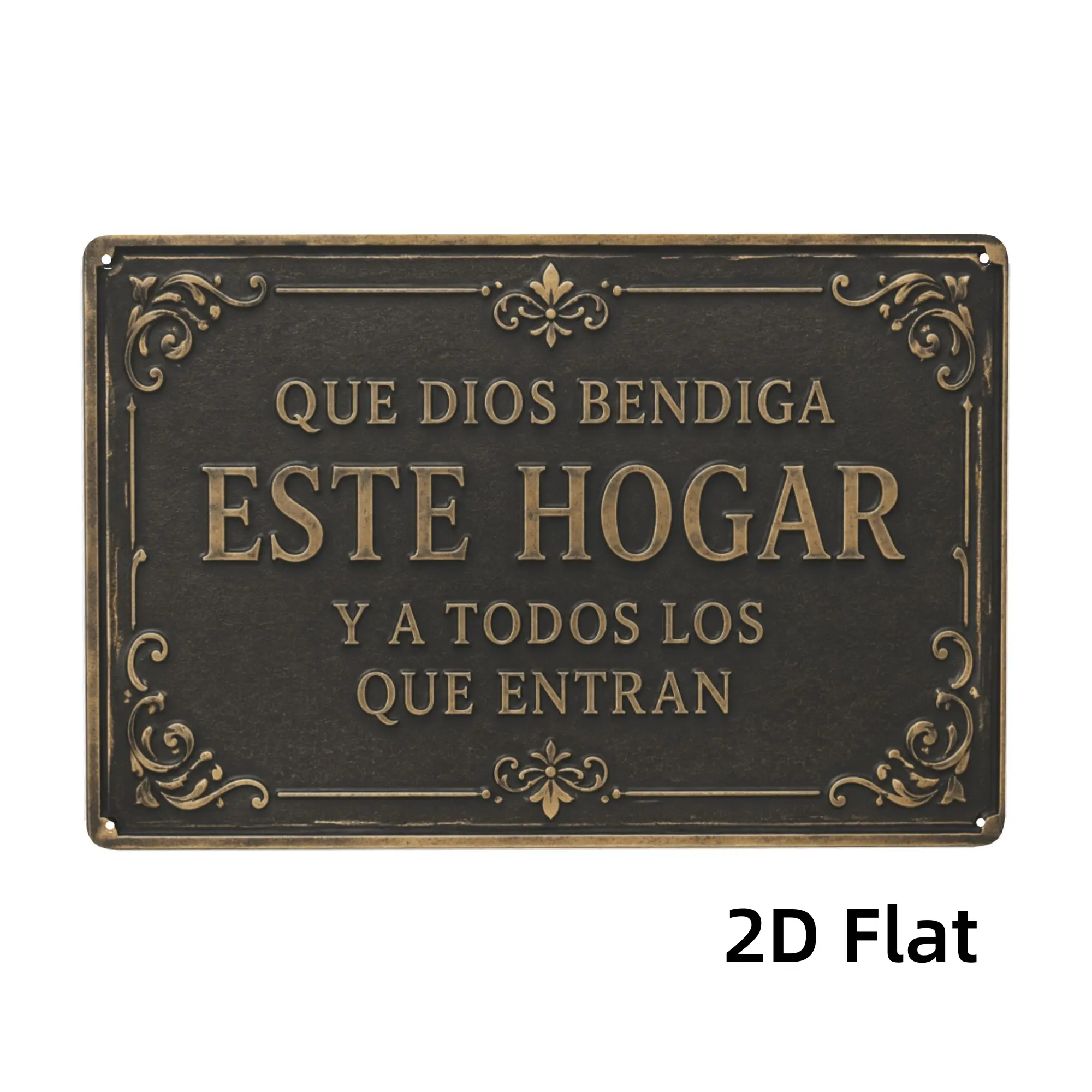 Rustic Farmhouse Metal Wall Decor Sign - 8x12 Spanish Family Blessing Plaque "Que Dios Bendiga Este Hogar", Warm Durable Elegant Home Decor Accessories, Blessed Signs for Living Spaces, Home Supplies q01, Blessed Signs For Home Decor