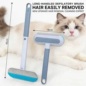 Washable Reusable Pet Fur Remover – Upgraded Long Handle Lint Brush for Dog & Cat Hair, All Surface Cleaning Tool for Home Furniture and Car Interior