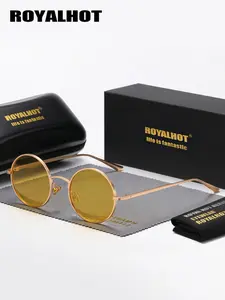 1 Pair Royalhot Unisex Round Full Frame Polarized Sunglasses, Bold Color Clashes, UV400