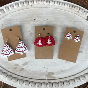Christmas cake earrings
