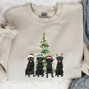Black Labrador Christmas Sweatshirt, Christmas Dogs Sweater, Dog Christmas Shirt, Holiday Sweater, Black Lab Gift, Dog Lover Tee