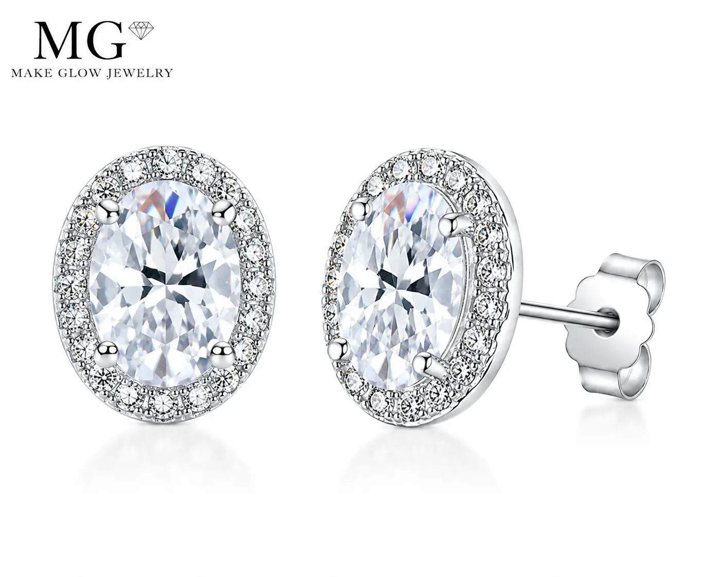 S925 Marquise-Cut Lab-Grown Moissanite Stud Earrings (Post Back/Butterfly Back) – Suitable for Birthdays, Mother's Day, Christmas, Weddings; Unisex Jewelry