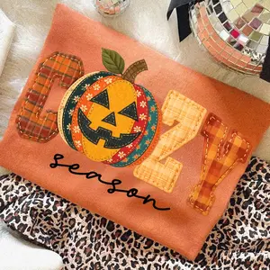 Cozy Season Sweatshirt, Floral Pumpkin Patchwork  Retro Fall Autumn Cozy Crewneck