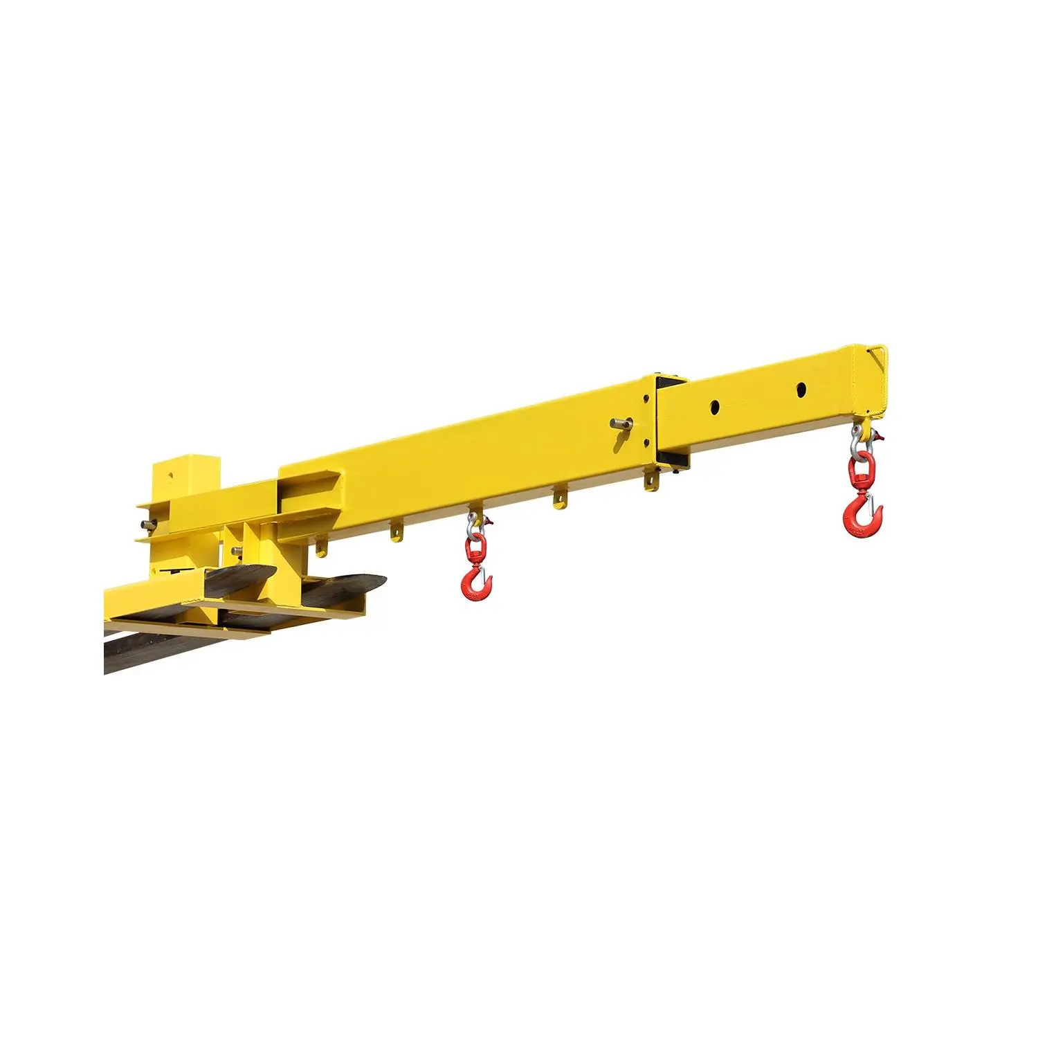 【DealsForYouDays】VEVOR Forklift Jib Boom Crane, 6000lbs Capacity, Manual Telescoping Boom Extends Up to 56.1 inches, Forklift Mobile Crane with 2 Hooks, Adjustable Forklift Crane Attachment for Warehouse, Factories