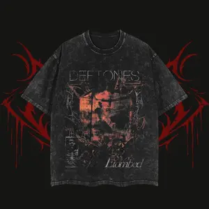Retro Limited Deftones Etombed Heavy Metal T-Shirt, Unisex Oversized Rock Band Washed Heavyweight Cotton Graphic Tees T-Shirts,  Oversized Top
