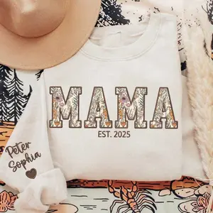 Custom Mama Sweatshirt, Mama Floral Applique Sweatshirt, Custom Mom Sweater, Gifts For New Mom, Mother's Day Gifts, Mama Hoodies