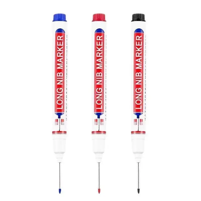6Pcs Marking Pen, Deep Hole Marker, Drill HoleMarker, 20mm Tip Deep Hole Marker, Marking Penfor Wood,Wal,Plastic,Cardboard ConstructionSite Pen (3 Col