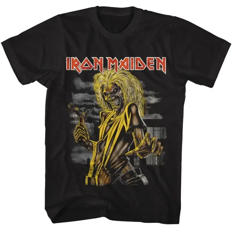 Killer Band Graphic T-shirt, featuring the original vintage album cover, pure cotton short-sleeve top, suitable for heavy metal fans, with a loose, street-style cut