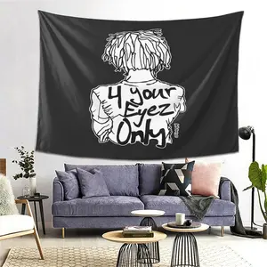 J. Cole 4 Your Eyez Only Album Art Tapestry - Black & White Illustration Wall Hanging for Living Room, Bedroom, Office, Party Decor - Durable Peach Light Beige Fabric, Multiple Sizes, No Electricity Needed, Unique Gift Idea, Art Prints Wall Decor