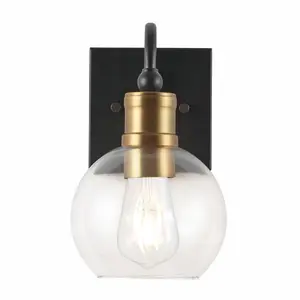 Marais Iron/Glass Rustic Vintage LED Vanity Light Marais Iron/Glass Rustic Vintage LED Vanity Light