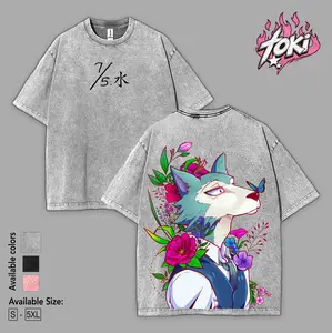 Retro Vintage Unisex Legoshi Beastars V2 Anime Manga Acid Washed Heavyweight T-shirt, Anime Merch, Gift For Anime Fan. Menswear Top Tshirt Streetwear