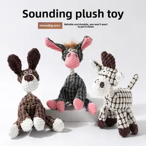 Pet Toy Dog Chew Sound Toy Funny Donkey Durable Chew Teeth Grinding Stress Relief Training Pet Plush Toy