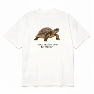 Slow Motion Turtle Shirt - Casual Cotton Retro T-Shirt with Vintage Graphic Design for Men and Women Tshirt White