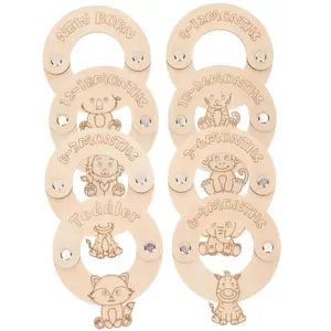 Baby Closet Dividers Set, Infant Wardrobe Size Classification Tags, Wooden Newborn Clothing Organization Labels, China Harvested