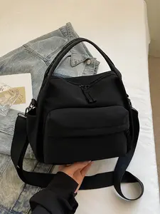 Smooth Zipper Design Handbag, Casual Fashion Shoulder Bag, Versatile Crossbody Bag for Work & Daily Use, Simple Style, Fashionable Crossbody Bag