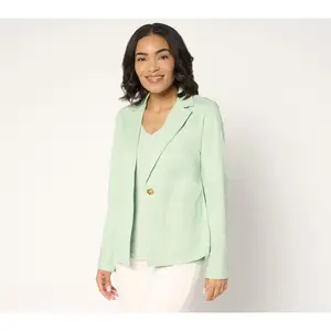 Joan Rivers Petite Signature Twill Cinched Back Blazer