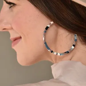 Holly Mega Hoop Earrings Desert Camo - Product in Focus as Described