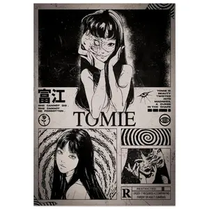 Tomie Horror Manga Poster | Junji Ito Wall Art | Japanese Gothic Print | Dark Aesthetic Anime Decor | Creepy Manga Artwork | Unframed