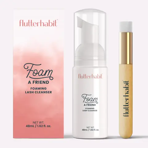 FlutterHabit Foam A Friend Foaming Lash Cleanser 48ml Oil-Free Formula for Lash-Safe Cleansing