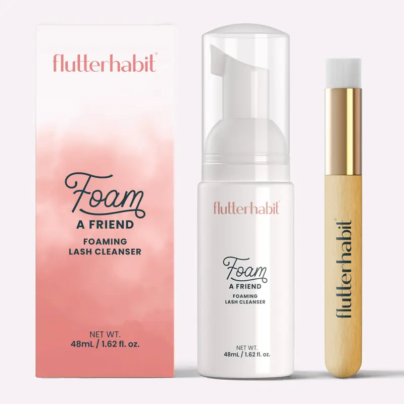 FlutterHabit Foam A Friend Foaming Lash Cleanser 48ml Oil-Free Formula for Lash-Safe Cleansing
