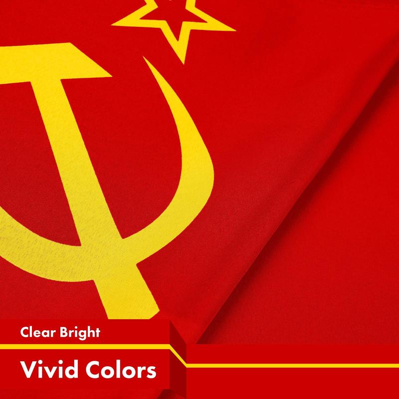 G128 Union of Soviet Socialist Republics USSR Flag | 3x5 Ft | LiteWeave Pro Series Printed 150D Polyester | Indoor/Outdoor, Vibrant Colors, Brass Grommets, Thicker and More Durable Than 100D 75D Poly